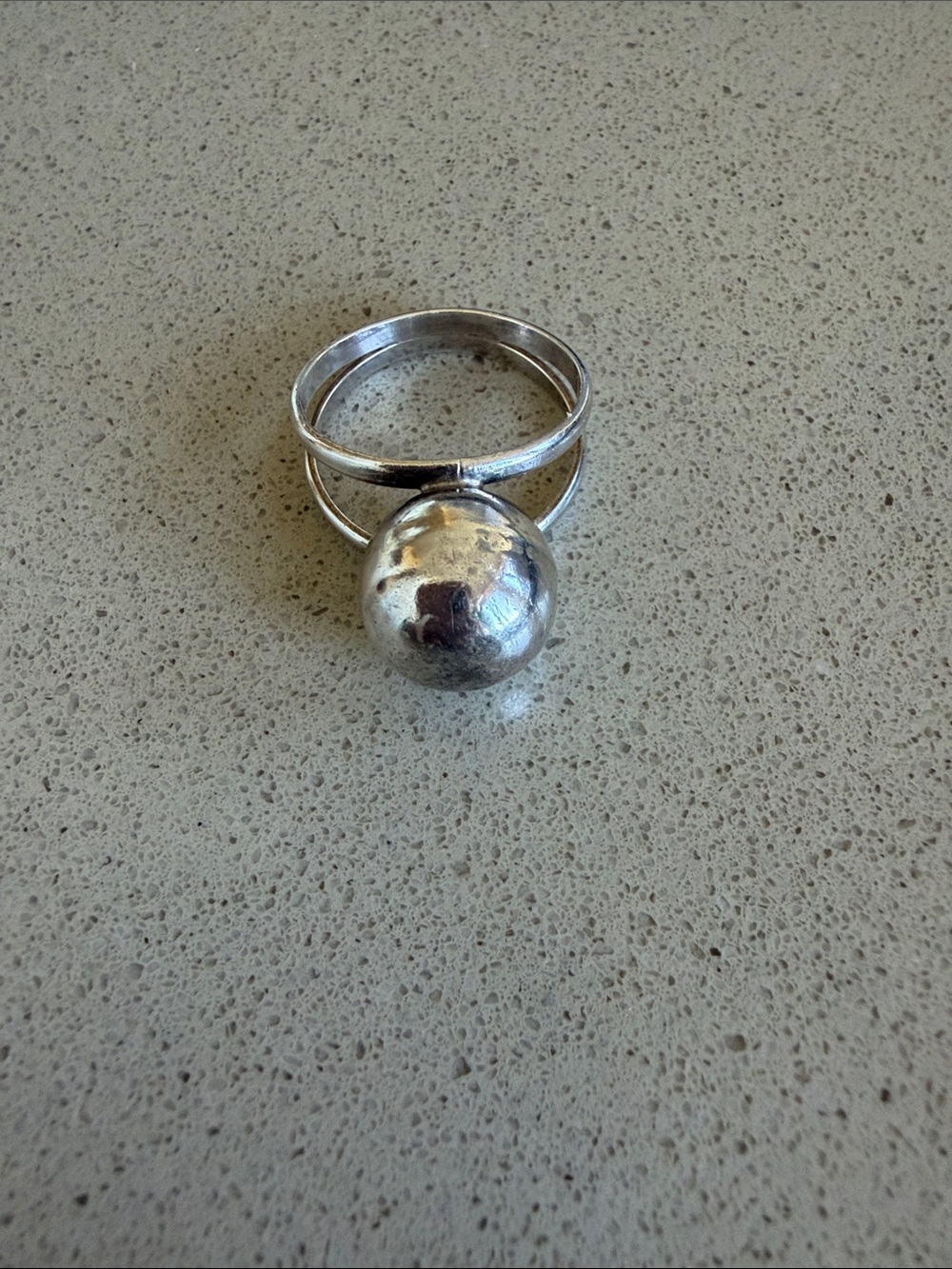 Sterling Silver Dot Statement Ring - Silver